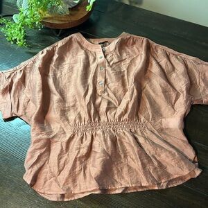 Express Copper sheer Button-Up Shirt